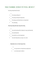 Trắc nghiệm - Cơ bản về thị trường chứng khoán - Đề số 17 ppt