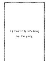 Kỹ thuật xử lý nước trong trại tôm giống ppt