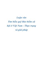 Luận văn Tìm hiểu quỹ Bảo hiểm xã hội ở Việt Nam - Thực trạng và giải pháp pptx