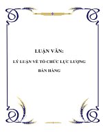 LUẬN VĂN: LÝ LUẬN VỀ TỔ CHỨC LỰC LƯỢNG BÁN HÀNG potx