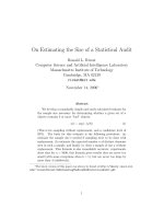 On Estimating the Size of a Statistical Audit potx