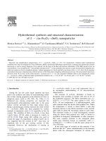 hydrothermal synthesis and structural characterization of fe2o3sno2 nanoparticles