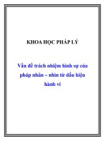 Vấn đề trách nhiệm hình sự của pháp nhân – nhìn từ dấu hiệu hành vi pptx