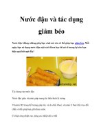 Nước đậu và tác dụng giảm béo pptx