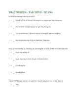 TRẮC NGHIỆM - TÀI CHÍNH - Đề Số 6 ppt