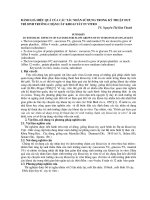 Đánh giá hiệu quả của các tác nhân sử dụng trong kỹ thuật duy trì sinh trưởng chậm cây Khoai Tây In Vitro doc