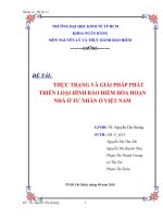 THỰC TRẠNG VÀ GIẢI PHÁP PHÁT TRIỂN LOẠI HÌNH BẢO HIỂM HỎA HOẠN NHÀ Ở TƯ NHÂN Ở VIỆT NAM