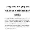 Công thức mới giúp xác định bạn bị thừa cân hay không pdf