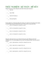 TRẮC NGHIỆM - KẾ TOÁN - ĐỀ SỐ 5 ppt