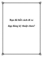 Bạn đã biết cách đi xe đạp đúng kỹ thuật chưa? pot