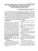 BƯỚC ĐẦU NGHIÊN CỨU TÁC DỤNG CỦA NẤM LINH CHI VIỆT NAM (GANODERMA LUCIDUM) QUA MỘT SỐ CHỈ SỐ LIPID MÁU Ở CHUỘT CỐNG pptx