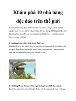 Khám phá 10 nhà hàng độc đáo trên thế giới ppt