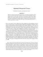 OPTIMAL FINANCIAL CRISES BY FRANKLIN ALLEN AND DOUGLAS GALE doc