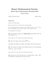 Hanoi Open Mathematical Olympiad 2010 - Senior Section doc