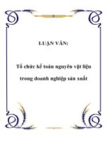LUẬN VĂN: Tổ chức kế toán nguyên vật liệu trong doanh nghiệp sản xuất pdf
