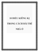 10 ĐIỀU KIÊNG KỊ TRONG CÁCH BÀI TRÍ NHÀ Ở ppt