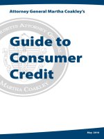 Attorney General Martha Coakley’s - Guide to Consumer Credit doc