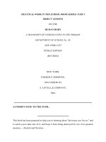 PRACTICAL WORK IN THE SCHOOL ROOM SERIES - PART I pdf