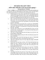 Đề kiểm tra kết thúc môn học/ mô đun: kế toán doanh nghiệp 1 docx