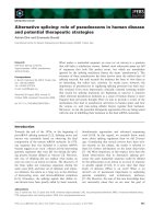 Báo cáo khoa học: Alternative splicing: role of pseudoexons in human disease and potential therapeutic strategies pot