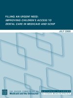 Filling an Urgent Need: Improving Children’s Access to Dental Care in Medicaid and SCHIP ppt
