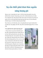 Sự cần thiết phải khai thác nguồn năng lượng gió pptx