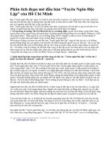 Phân tích đoạn mở đầu bản “Tuyên Ngôn Độc Lập” của Hồ Chí Minh