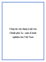 Công tác xây dựng Luật của Chính phủ Áo - một số kinh nghiệm cho Việt Nam potx