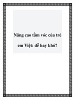 Nâng cao tầm vóc của trẻ em Việt: dễ hay khó? docx