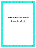 Thiết kế nội thất và biệt thự vườn 12x46,5m theo tuổi 1964 pot