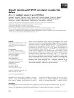 Báo cáo khoa học: Growth hormone/JAK-STAT axis signal-transduction defect A novel treatable cause of growth failure pdf