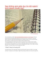 sao không xem giáo dục là một ngành kinh doanh thuần túy