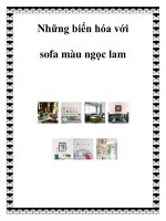 Những biến hóa với sofa màu ngọc lam ppt