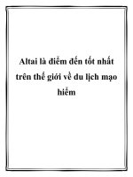 Altai là điểm đến tốt nhất trên thế giới về du lịch mạo hiểm doc