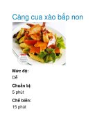 Càng cua xào bắp non potx