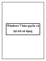 Windows 7 bản quyền và lợi ích sử dụng pdf
