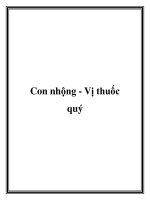 Con nhộng - Vị thuốc quý doc