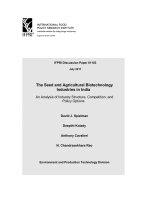 The Seed and Agricultural Biotechnology Industries in India