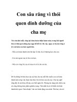 Con sâu răng vì thói quen dinh dưỡng của cha mẹ ppt