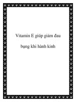 Vitamin E giúp giảm đau bụng khi hành kinh pptx