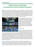 Conflict of Interest within Public Accounting Firms Caused by Horizontal Integration pdf