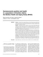 Socioeconomic position and health in a population of Brazilian elderly: the Bambuí Health and Aging Study (BHAS) pdf