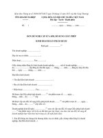 MẪU ĐƠN ĐỀ NGHỊ CẤP SỬA ĐỔI, BỔ SUNG GIẤY PHÉP KINH DOANH SẢN PHẨM RƯỢU pptx