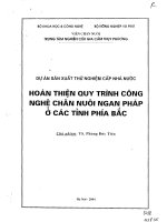 Hoàn thiện quy trình công nghệ chăn nuôi ngan Pháp ở các tỉnh phía Bắc pdf