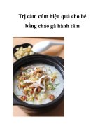 Trị cảm cúm hiệu quả cho bé bằng cháo gà hành tăm doc