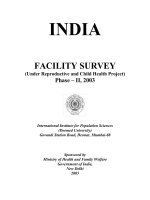 FACILITY SURVEY (Under Reproductive and Child Health Project) Phase – II, 2003 ppt