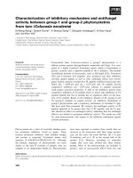 Báo cáo khoa học: Characterization of inhibitory mechanism and antifungal activity between group-1 and group-2 phytocystatins from taro (Colocasia esculenta) pdf