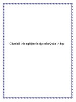 Câau hỏi trắc nghiệm ôn tập môn Quản trị học doc