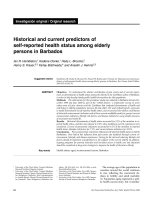 Historical and current predictors of self-reported health status among elderly persons in Barbados pot
