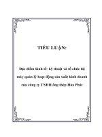 đặc điểm kinh tế- kỹ thuật và tổ chức bộ máy quản lý hoạt động sản xuất kinh doanh của công ty tnhh ống thép hòa phát